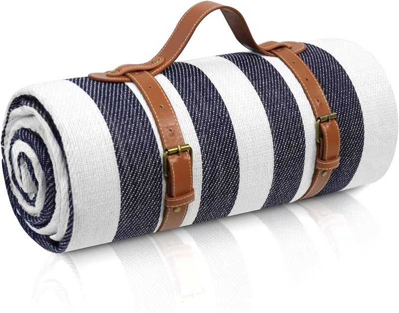 sapsisel 80”x 80” Picnic Blanket Extra Large, Waterproof and Foldable Beach Blanket, 3-Layer Outdoor Blanket for 6 to 8 Adults, for Camping, Park, Beach, Grass, Indoors… - Image 1