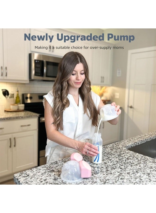 Mommed Breast Pump Hands Free S10Pro,Double Wearable Breast Pump with 3 Modes & 9 Levels,Leak-Proof Design,24mm Portable Electric Breast Pump with Efficient Pump Motor,17/19/21mm Flange Inserts(Pink) - Image 3