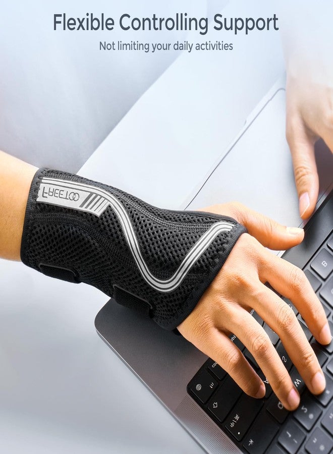 FREETOO Wrist Brace for Carpal Tunnel,[New Upgrade-Anatomically shaped] Adjustable Wrist Support Splint for Men and Women,Hand Brace for Pain Relief, Tendinitis,Arthritis,Left Hand,Larger,Black - Image 5