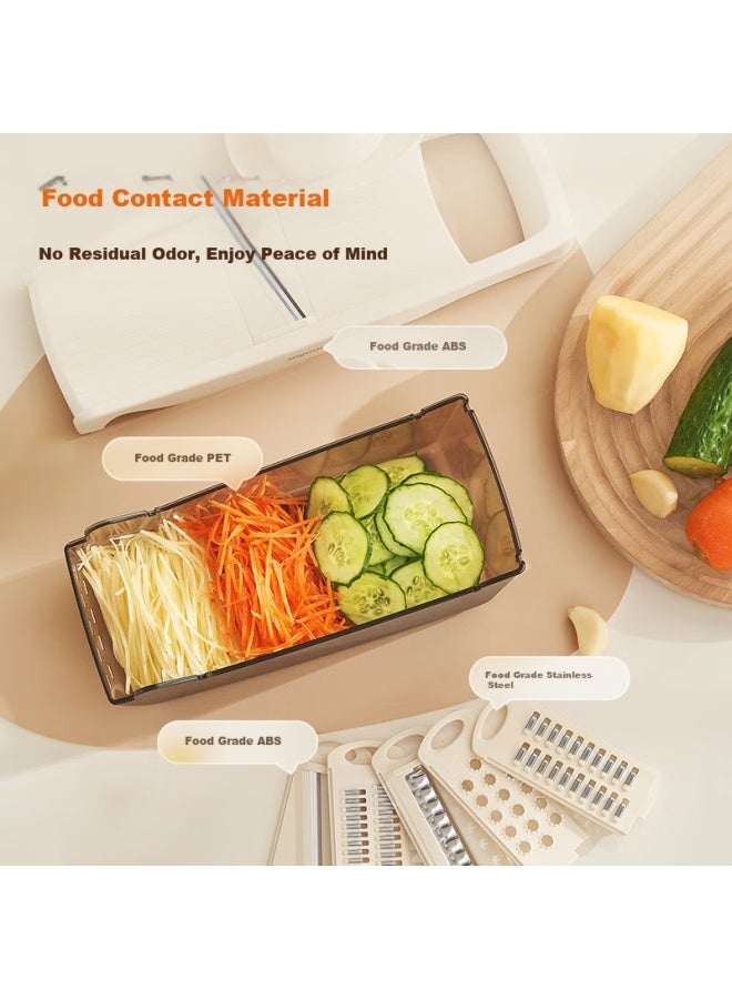 Joyoung Vegetable Slicer, Home Potato Shredder, Grater, And Slicer (With 6 Blades + Hand Guard) - Image 5