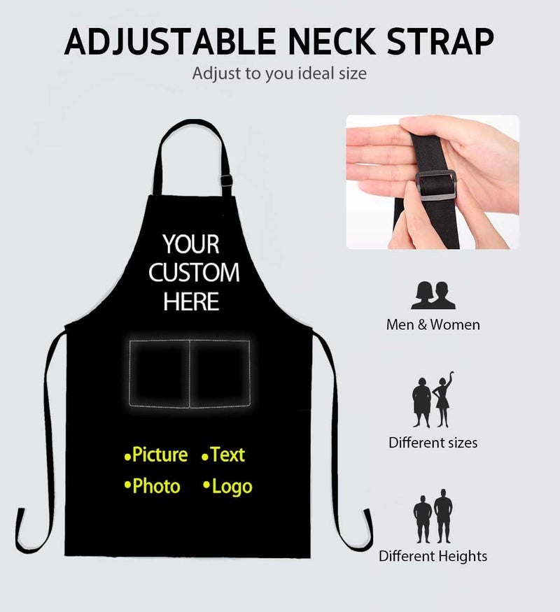 SSCSTS Hello Gorgeous Unicorn Eyelash Apron with 2 Pockets  26.5x33.1in  Adjustable Size Bib Rose Gold Aprons for Men Women Kitchen Cooking Baking Gardening WQLSSS18 - Image 3