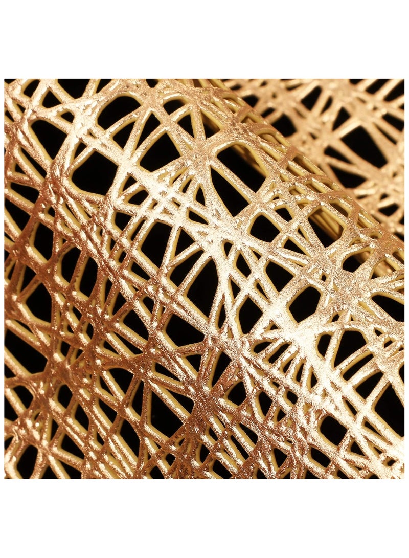 Gold Placemats for Dining Table Set of 6 Place Mats,Octagonal Non Slip for Dinner Table, Vinyl Dining Table Decorative Placemats - Image 3