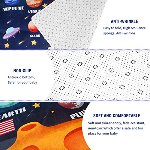 LTKOUGFAM Kids Play Rug for Playroom, Outer Space Rug Solar System Educational Rug Kids Baby Floor Mat, Kid Play Carpet for Children Bedroom Classroom (59X39.4 in, Planet 1) - Image 5