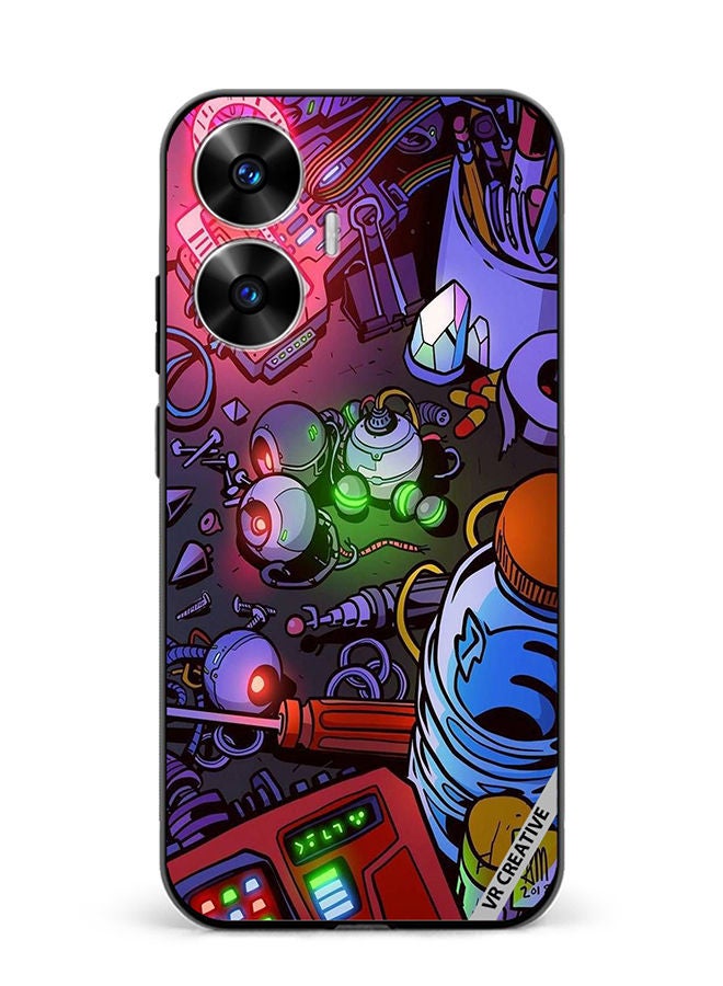 VR CREATIVE Protective Case Cover For Realme C55 Electric Devices Design Multicolour - Image 1