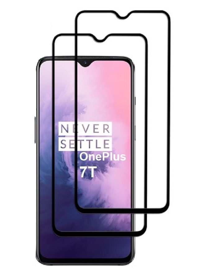 CATANES 2Pack for OnePlus 7T Screen Protector Crystal Clear 9H Tempered Glass Scratch Resistant Full Coverage Film 6.55 inch - Image 1