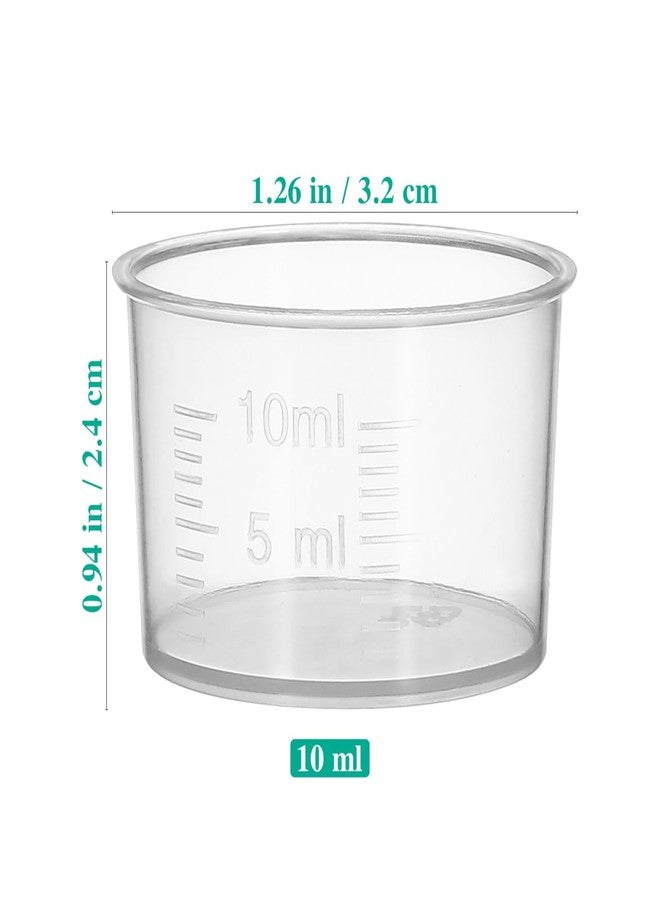 TOYANDONA Disposable Measuring Cup Set Pack of 100 Clear Plastic Measuring Cup 10ml Transparent Containers Thickened Measuring Cups for Mixing Paint, - Image 2
