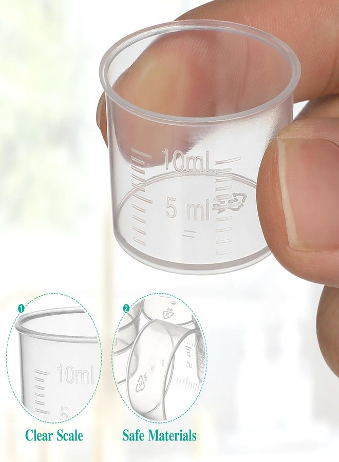 TOYANDONA Disposable Measuring Cup Set Pack of 100 Clear Plastic Measuring Cup 10ml Transparent Containers Thickened Measuring Cups for Mixing Paint, - Image 3
