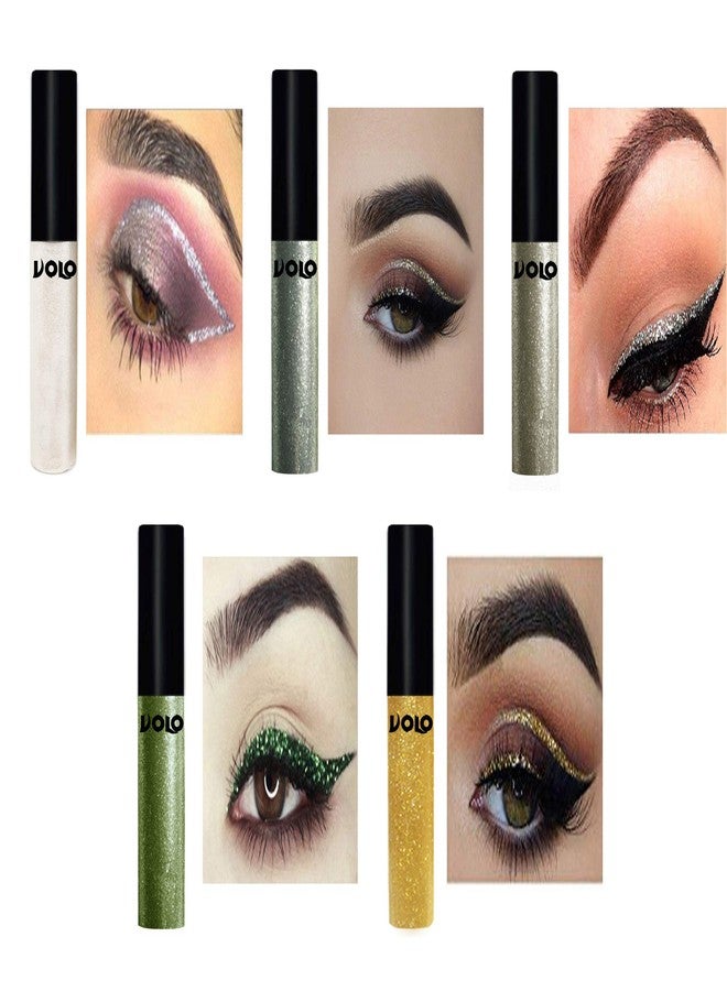 Volo WATERPROOF GLITTER EYE LINER (Entick Silver, Light Copper) - Image 4