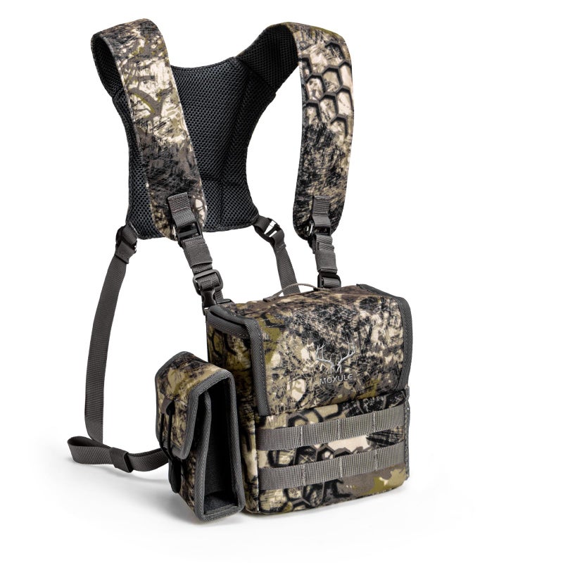 MOXULE Binocular Harness Chest Pack Bino Case with Rangefinder Pouch and Waterproof Cover for Hunting Hiking Birdwatching Camo BINO R1 - Image 2