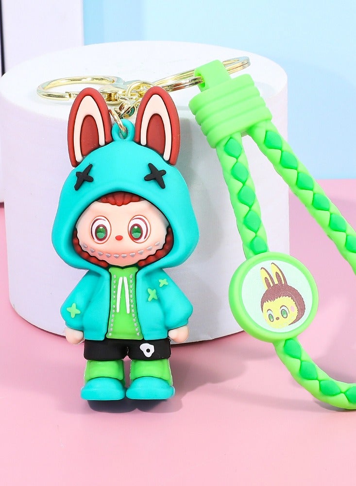 Aramu labubu Key chains, cartoon bucktoothed dolls, schoolbags, pendants, car key chains, small gifts - Image 1