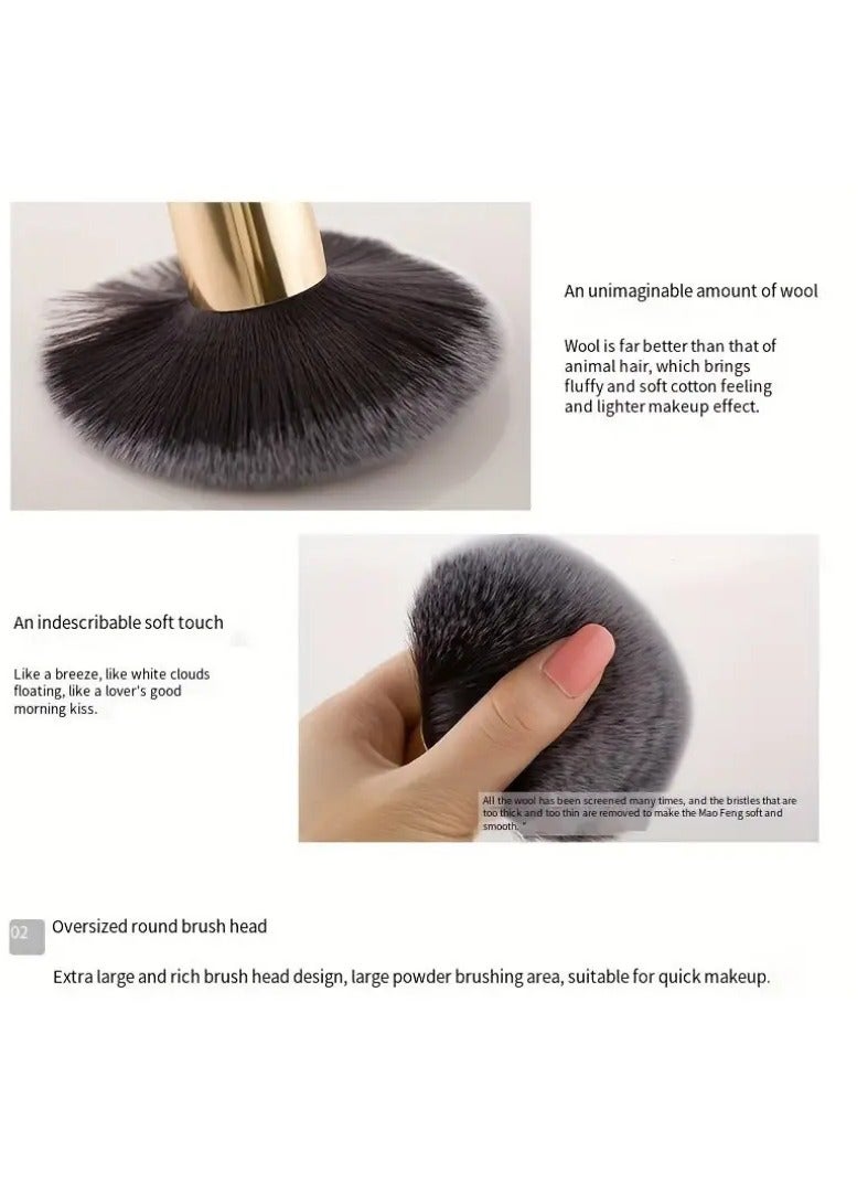 فرشاة مكياج لكريم الاساس بشعيرات صناعية كثيفة عالية الجودة لمزج الكريم السائل او مستحضرات التجميل - Image 5