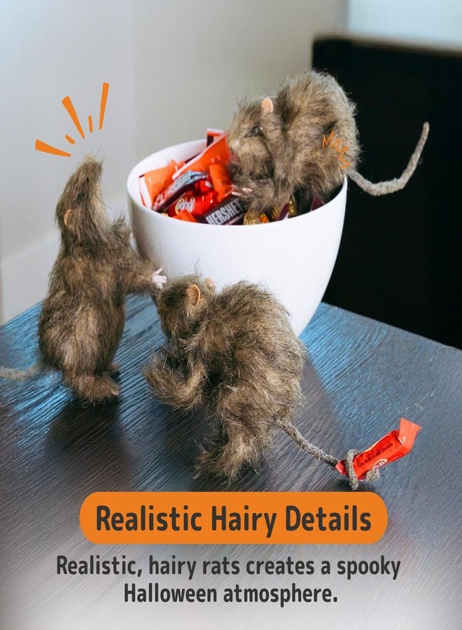 Prextex Realistic Furry Fake Rats for Best Halloween Decoration: Halloween Fake Rats, Realistic Rats, Halloween Trick Toys Decoration, Party Props etc. - Image 5