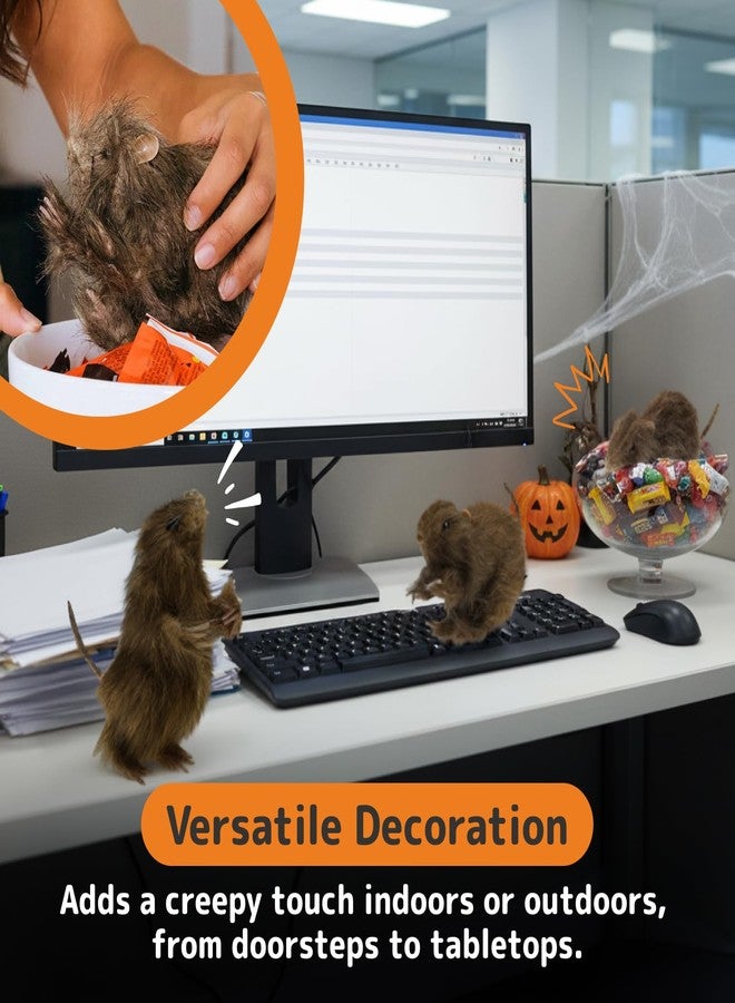 Prextex Realistic Furry Fake Rats for Best Halloween Decoration: Halloween Fake Rats, Realistic Rats, Halloween Trick Toys Decoration, Party Props etc. - Image 4