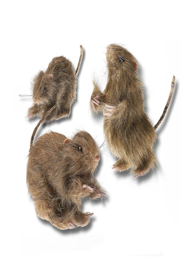 Prextex Realistic Furry Fake Rats for Best Halloween Decoration: Halloween Fake Rats, Realistic Rats, Halloween Trick Toys Decoration, Party Props etc. - Image 1