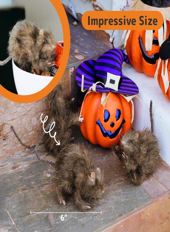 Prextex Realistic Furry Fake Rats for Best Halloween Decoration: Halloween Fake Rats, Realistic Rats, Halloween Trick Toys Decoration, Party Props etc. - Image 3