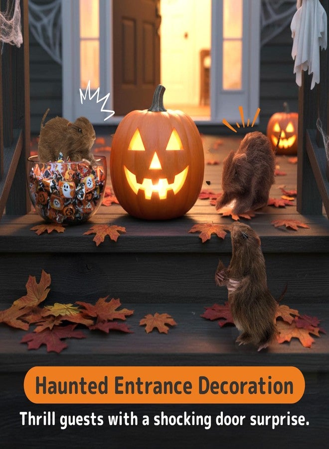 Prextex Realistic Furry Fake Rats for Best Halloween Decoration: Halloween Fake Rats, Realistic Rats, Halloween Trick Toys Decoration, Party Props etc. - Image 2