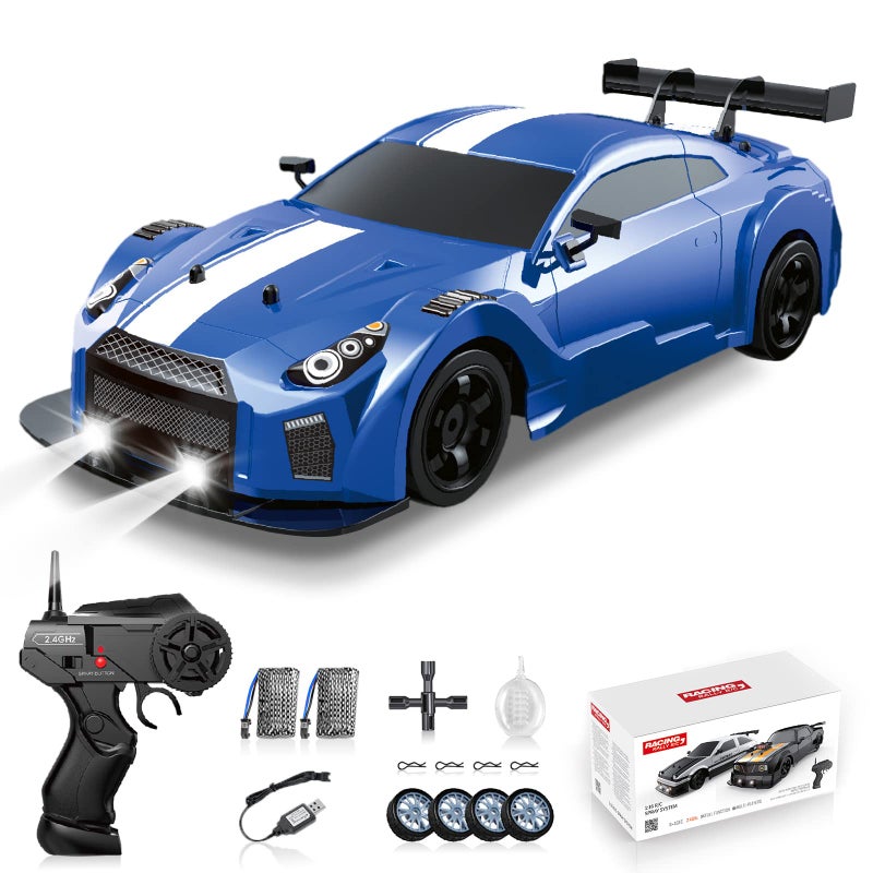 Sakeye RC Drift Car 24GHz 116 Scale 4WD High Speed Remote Control Cars Vehicle with LED Lights Two Batteries and Drifting Tires Racing Sport Toy Cars for Adults Boys Girls Kids - Image 2