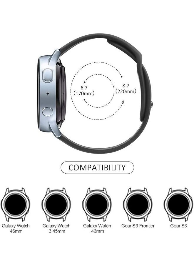 ELTRAZONE Black Soft Silicone Sport Band for Samsung Galaxy Watch 6 (40mm/44mm) & Galaxy Watch 6 Classic (43mm/47mm) - 20mm Replacement Strap for Men and Women - Image 2