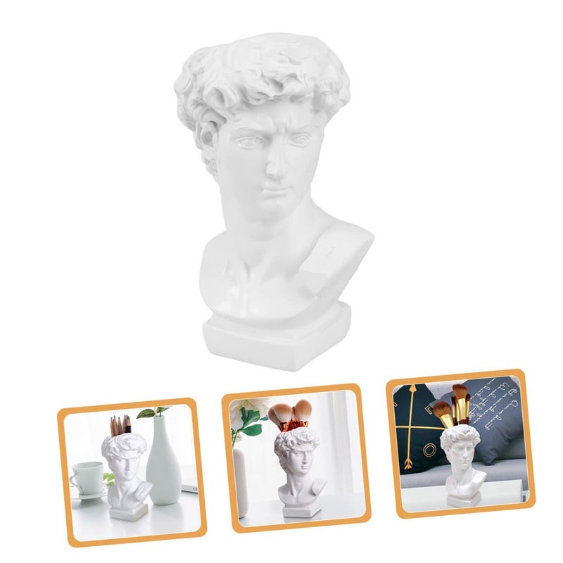 Pen Resin Desktop Organizer David Statue Flower Vase Sculpture Compact - Image 4