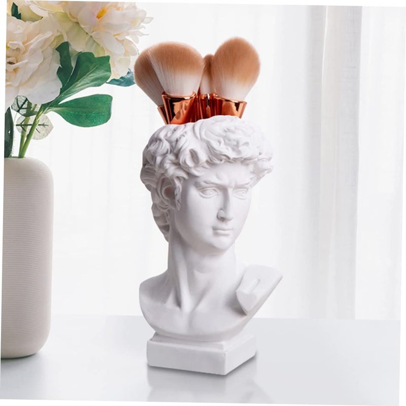 Pen Resin Desktop Organizer David Statue Flower Vase Sculpture Compact - Image 5