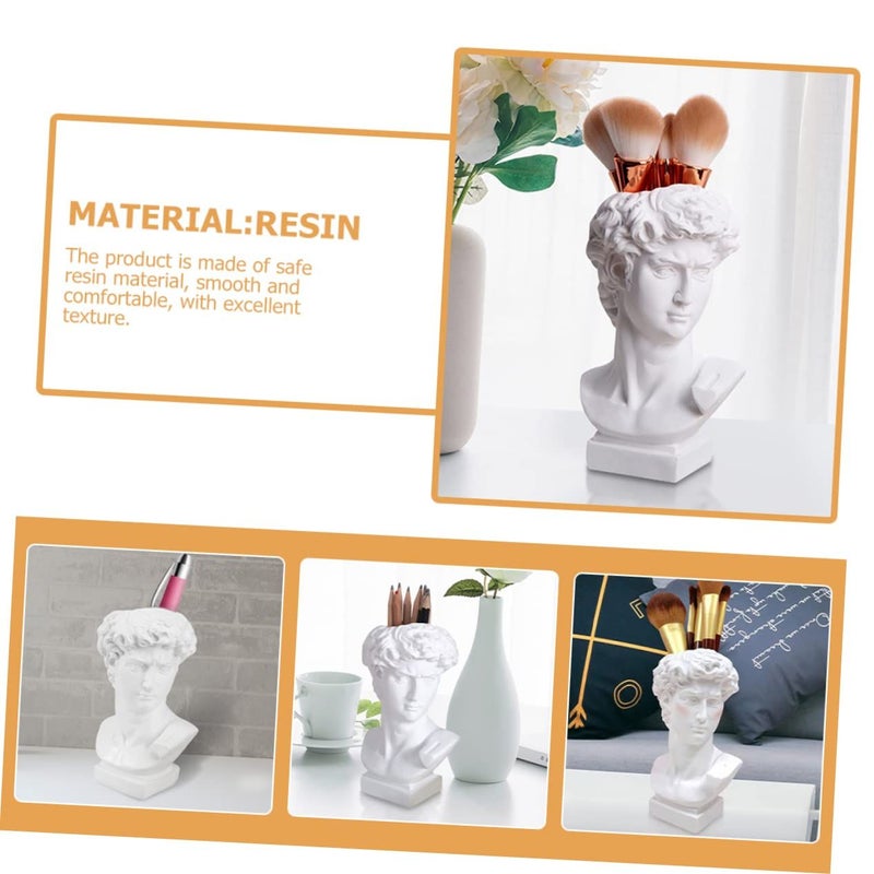 Pen Resin Desktop Organizer David Statue Flower Vase Sculpture Compact - Image 3