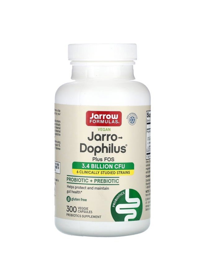 jarrow formulas Jarro-Dophilus + FOS, Promotes Intestinal and Immune Health, 3.4 Billion Organisms Per Cap (Cool Ship), 300 Count (Pack of 3) - Image 1