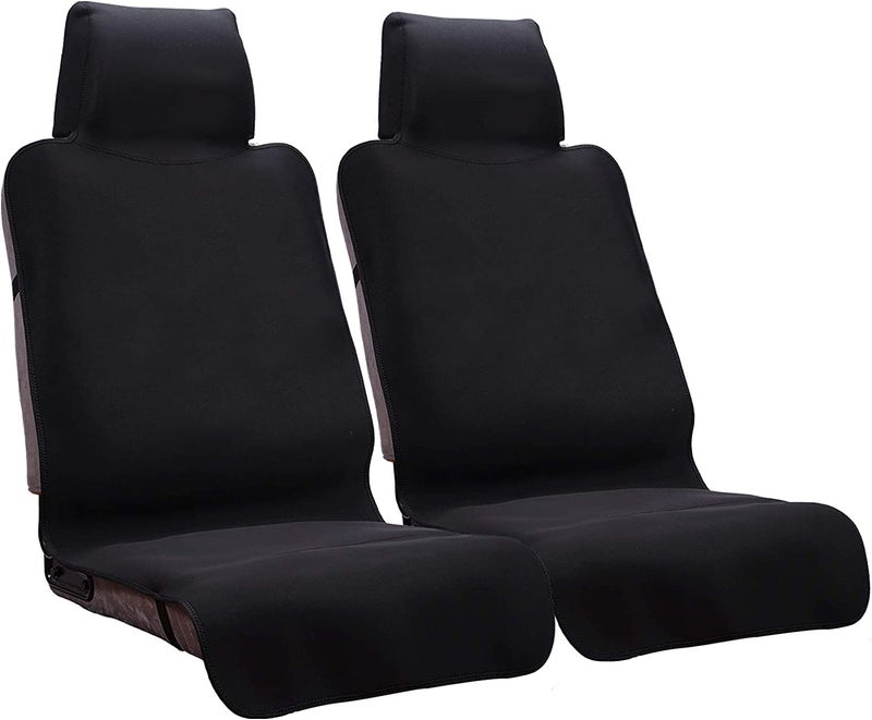 DREAMANIA Waterproof Seat Cover 2pcs Upgraded Sweat Carseat Protector Perfect for Universal AntiSlip Car Truck SUV Seat Ideal for Surfing Yoga Gym Workout Black