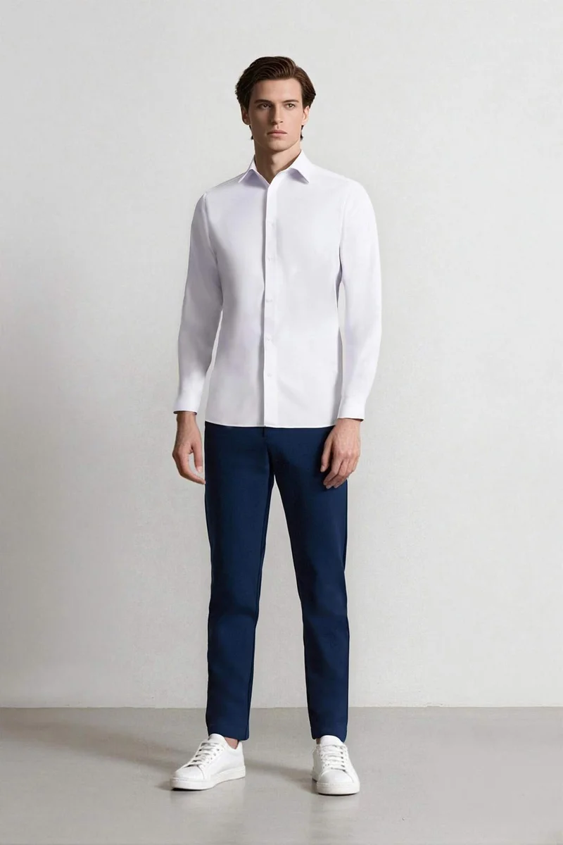 ديفاكتو Tailored Fit Straight Leg Stretch Trousers