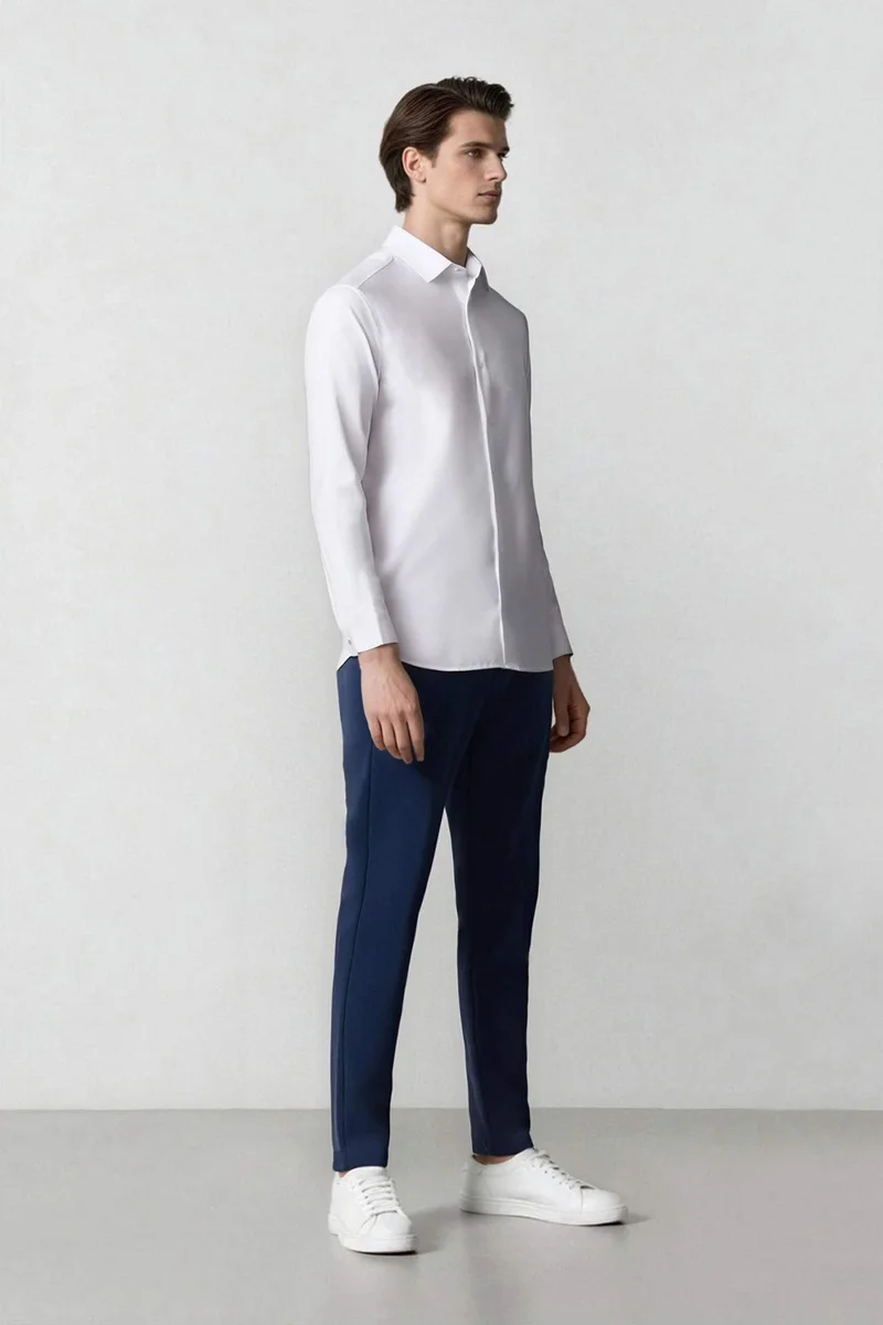 ديفاكتو Tailored Fit Straight Leg Stretch Trousers