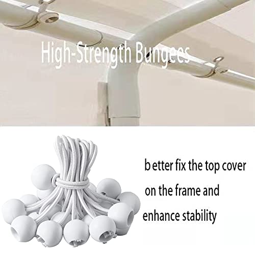 Rutile 10 x 20 Carport Replacement Cover, Heavy Duty Car Tarp Canopy Tent Replacement Top w/Ball Bungees Gray (Only Top Cover, Frame is not Included) (White, 10'x20') - Image 3