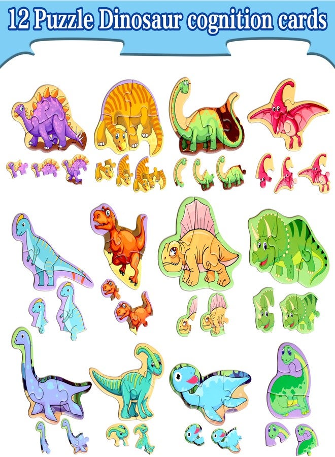QimuMku Magnetic Puzzles for Kids Ages 1-3, Travel Toddler Puzzles Ages 2-4 Year, Dinosaur Activities Toy for Boys & Girls 3-5 yo - Learning Magnet Gift for Road Trip - Image 2