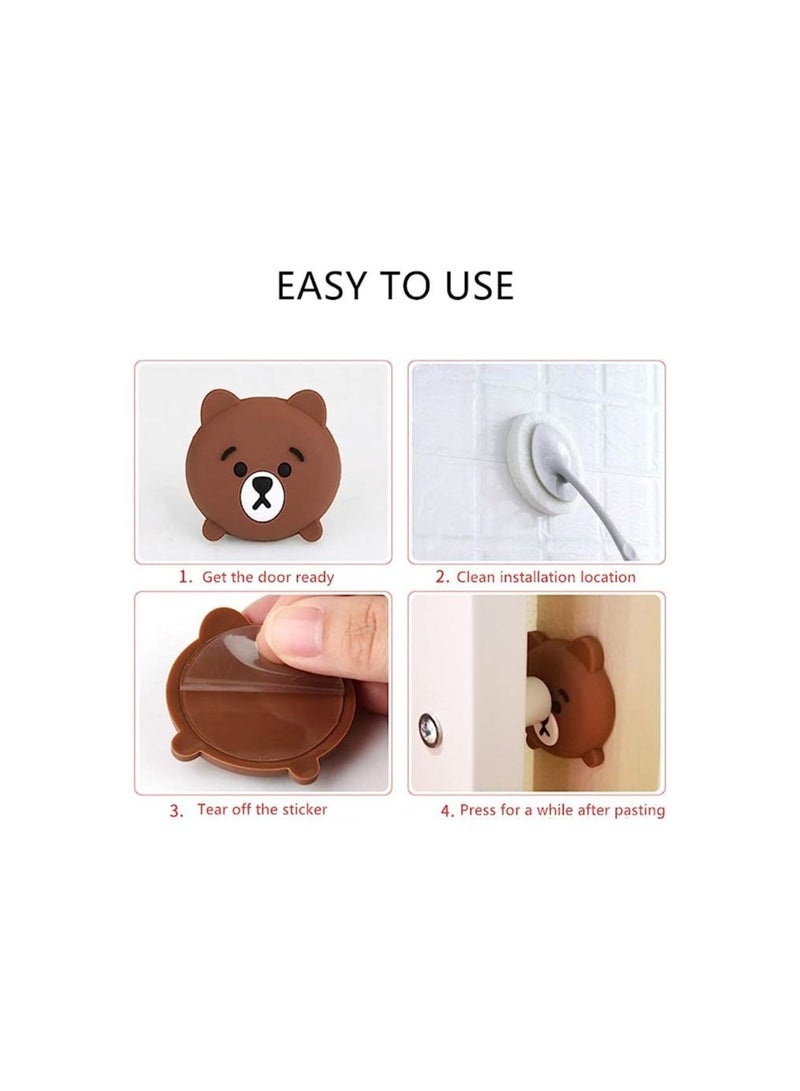 Spaceshoop 8Pcs Door Stopper Cartoons Wall Protectors Silicone Door Handle Bumper Door Knob Guard Strong Self Adhesive Door Knob Wall Shield for Protecting Wall Doorknobs Refrigerator Door Cabinets - Image 4