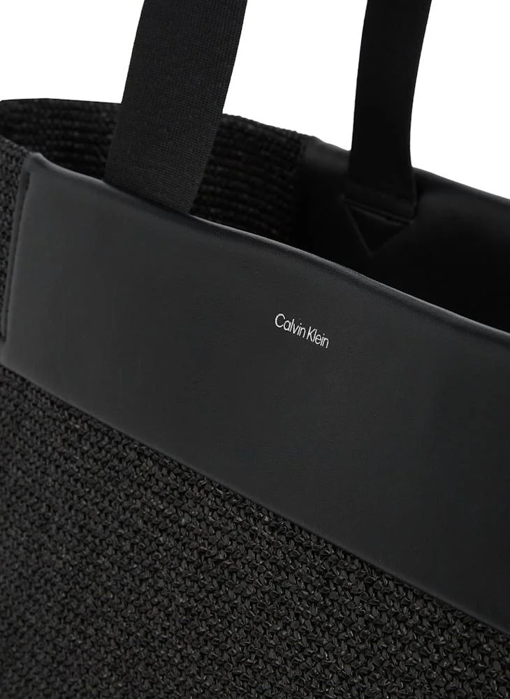 CALVIN KLEIN RAFFIA LARGE SHOPPER