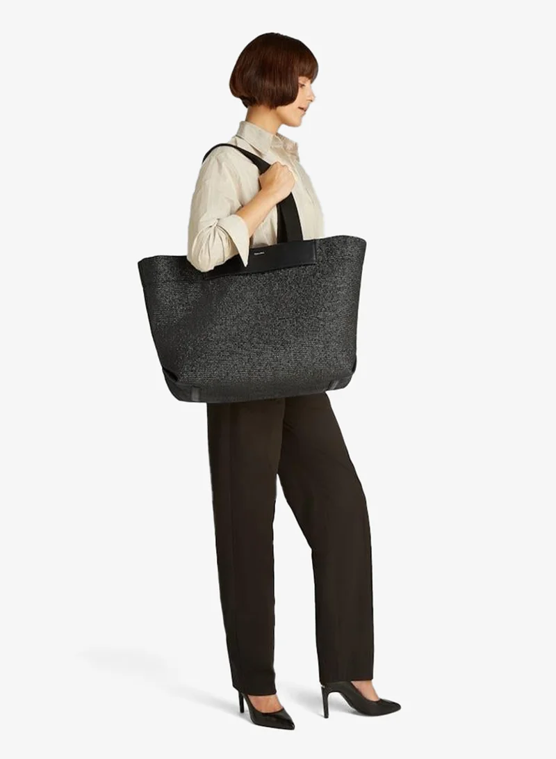 CALVIN KLEIN RAFFIA LARGE SHOPPER