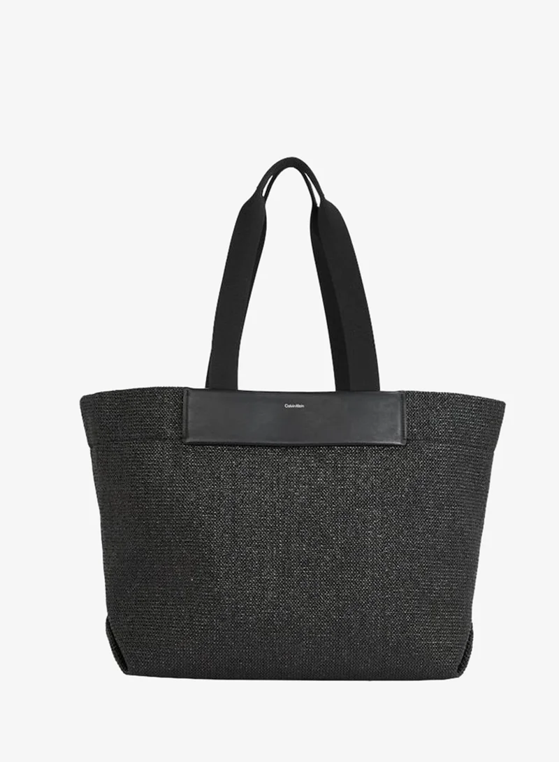 CALVIN KLEIN RAFFIA LARGE SHOPPER