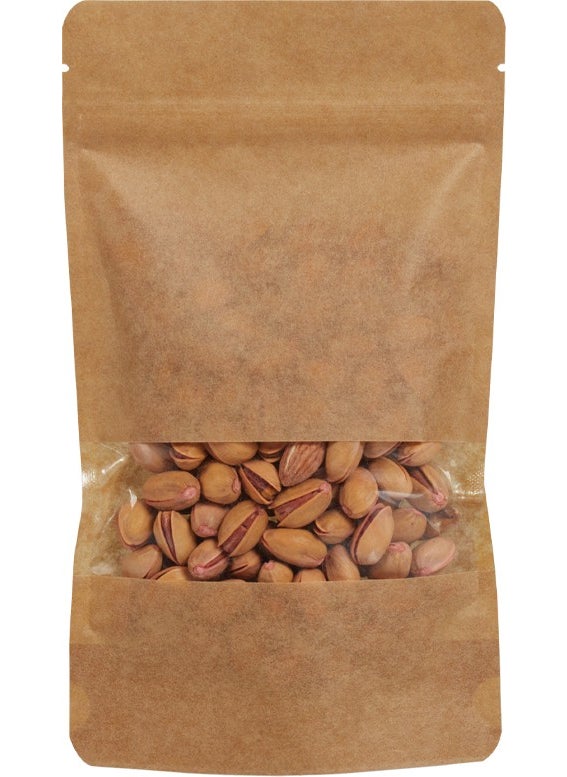 Packanya 20x30x5 Cm-100 Pieces Kraft Doypack with Narrow Window  - Image 2
