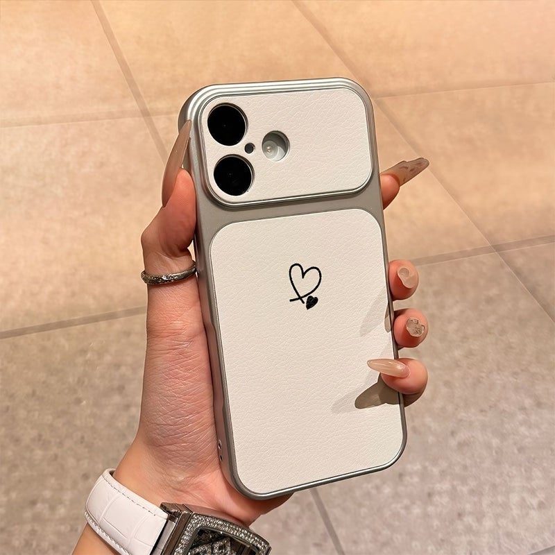 White Lychee Texture Luxury Phone Case For iPhone 15 Pro Frosted Anti Fingerprint - Image 3