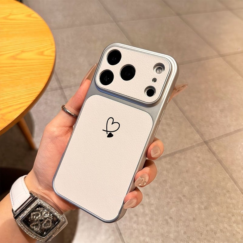 White Lychee Texture Luxury Phone Case For iPhone 15 Pro Frosted Anti Fingerprint - Image 4