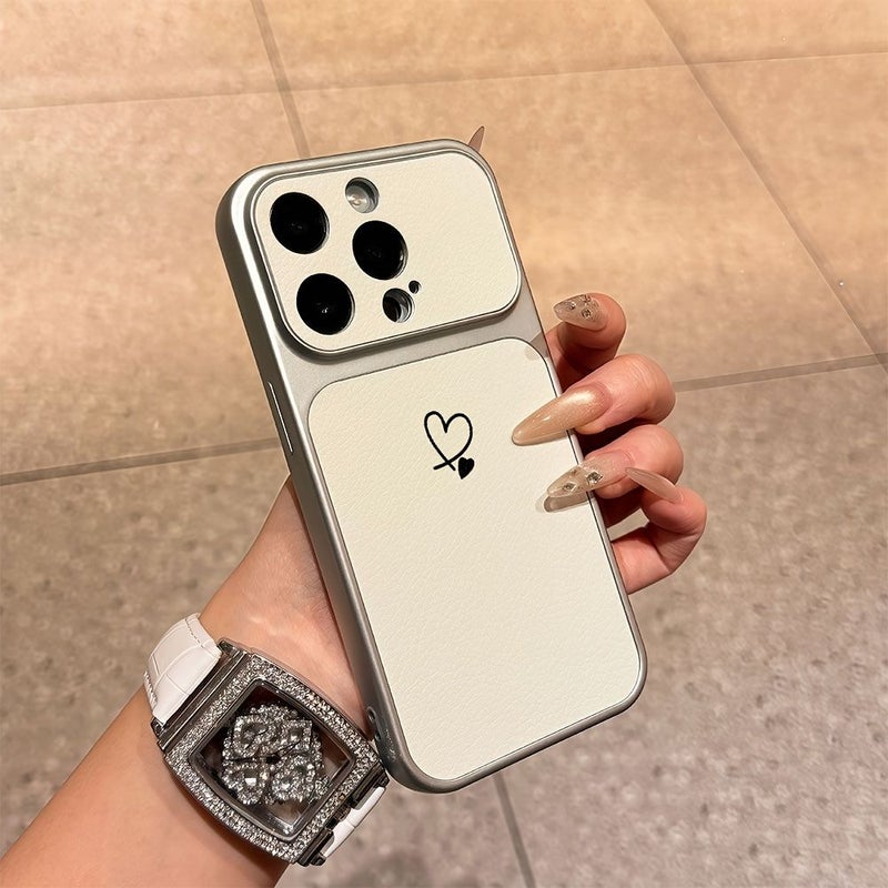 White Lychee Texture Luxury Phone Case For iPhone 15 Pro Frosted Anti Fingerprint - Image 5
