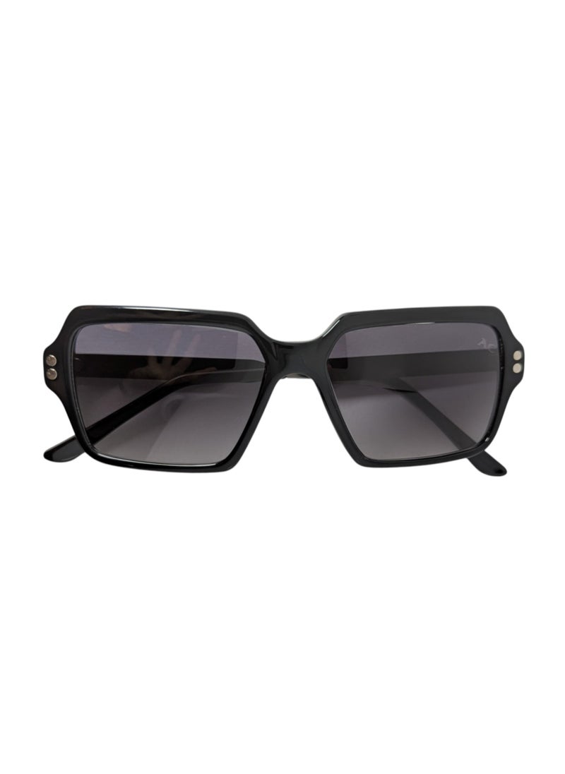 Armando Cavelli - Authentic Armando Cavelli sunglasses, crafted from carefully selected premium acetate for a luxurious look and longevity with extensive use. This model combines modernity and classic style, with a raw black acetate front and gunmetal -plated metal temples to complete your luxury look. Comes with premium polymer lenses offer UV400 protection in a gradient grey - Image 1