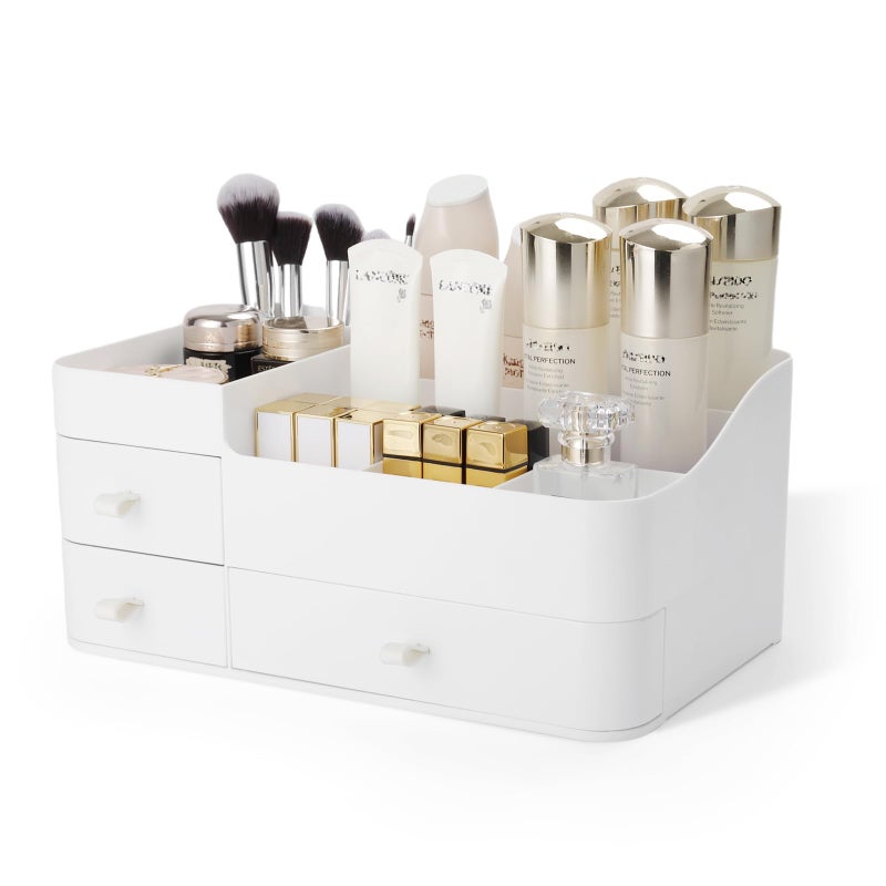 BTremary BTremary Makeup Organizer for Vanity  Large Capacity Desk Organizer with Drawers for Cosmetics  Lipsticks  Jewelry  Nail Care  Skincare  Ideal for Bedroom and Bathroom Countertops  - Image 1