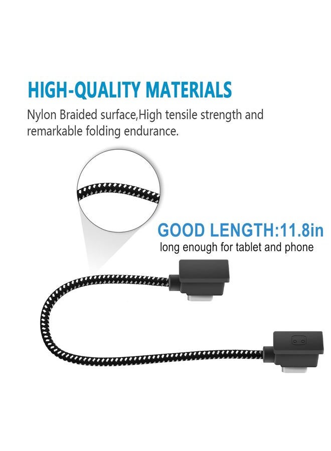 Hanatora 11.8 Inch USB C to USB C Remote Controller Cable for DJI Mini 2/Air 2S/Mavic Air 2,Nylon Braided 1FT OTG Tablet Phone Extension RC Data Cord(Type-C Connector) - Image 5