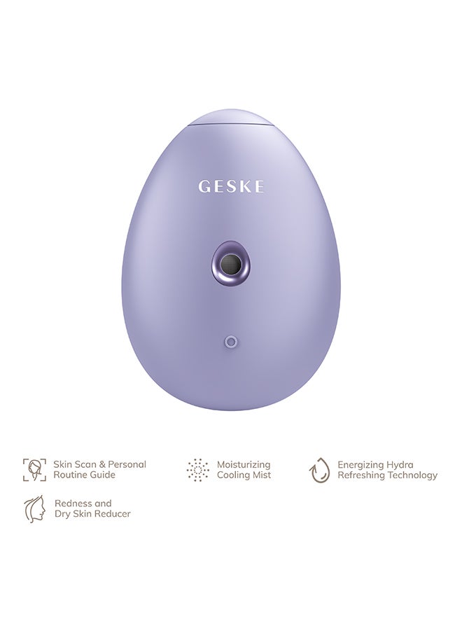 GESKE Geske SmartAppGuided Facial Hydration Refresher | 4 in 1 | Water Atomiser | Face Steamer | Water Spray | Face Mister | Facial Cleansing Device | Spray Mist | Cosmetics | Natural Glow - Purple  - Image 2