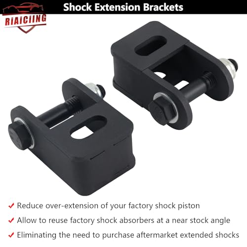 RiAiCiING 3" Front Leveling Kit Compatible with 2005-2024 Ford F250 F350 Super Duty 4WD, 3 inch High-Strength Steel Coil Spring Lift Spacers with Shock Mount Extenders & Sound Isolator - Image 5