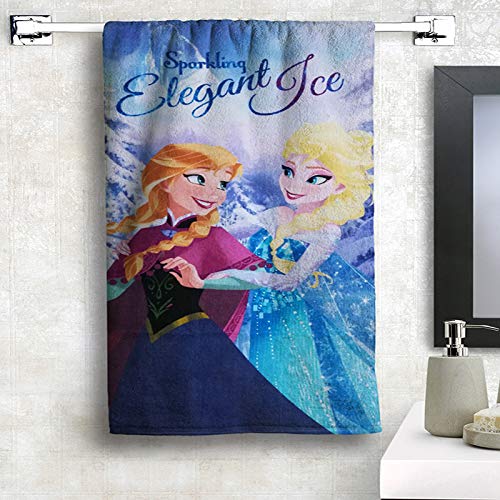 Athom Living Disney Frozen Anna Elsa 350 GSM Cotton Kids Bath Towel 60x120 cmMulticolour