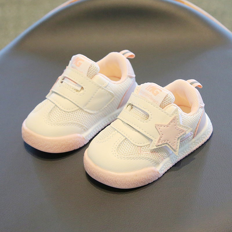 Breathable Mesh Baby Toddler Shoes Spring New 8903 pink 
