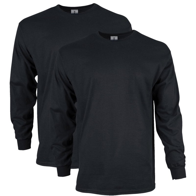 Gildan Men's Ultra Cotton Long Sleeve T-Shirt, Style G2400, Multipack, Black (2-Pack), 3X-Large - Image 1