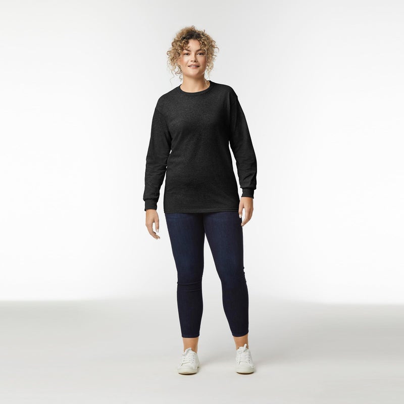 Gildan Men's Ultra Cotton Long Sleeve T-Shirt, Style G2400, Multipack, Black (2-Pack), 3X-Large - Image 3