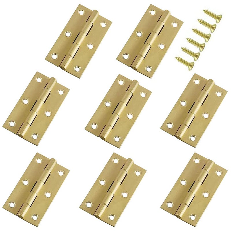 Jinyuanchao Mini Solid Brass Hinges Cabinet Drawer Butt Hinges for Jewelry Chest Wood Box11525InchButt Hinges8PCS 15Inch