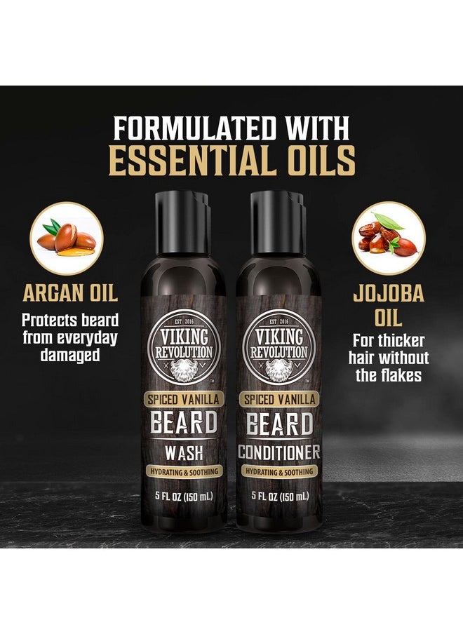Viking Revolution Beard Wash And Beard Conditioner For Men With Argan Oil And Jojoba Oilbeard Softener And Strengthener Beard Care Beard Shampoo And Conditioner With Beard Oil (5Oz Spiced Vanilla)  - Image 5